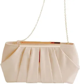 Clutch Purse for Women,Evening Clutches for Wedding, Detachable Chain Strap Pleated Crossbody Shoulder Handbag