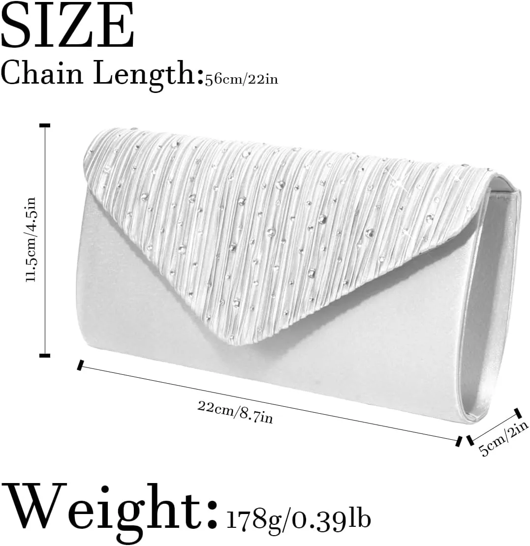 Clutch Purses for Women Formal Sparkling Rhinestones Envelope Evening Handbags for Wedding Party Cocktail Prom Ball