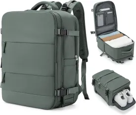 coowoz Travel Backpack Carry On for Women Man Gym Backpack with Laptop Compartment Mochila de Viaje Teacher Personal Item Backpack Rucksack Airplane Accessories Must Haves Olive Green Small