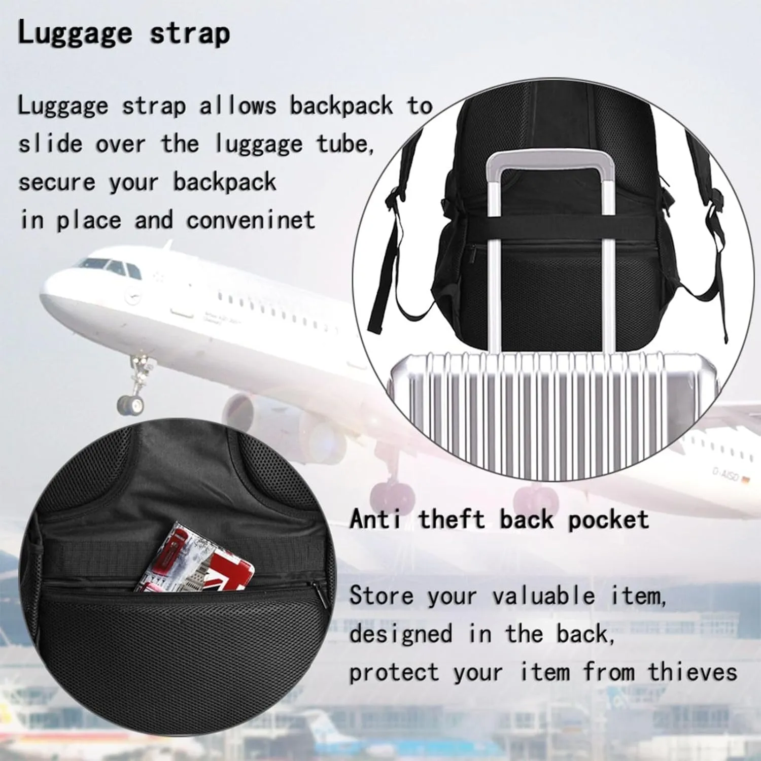 Craft Beer American Flag USA 4th July Brewery Travel Backpack Laptop Backpacks Business Rucksack Outdoor Daypack Large Sport Bag with Luggage Strap USB Charging Port for Hiking Working
