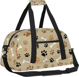 Cute Dog Puppy Paw 18 inch Small Gym Bag for Women and Men, Lightweight Carry On Weekender Bag Mini Duffel Bag for Travel Sports Workout