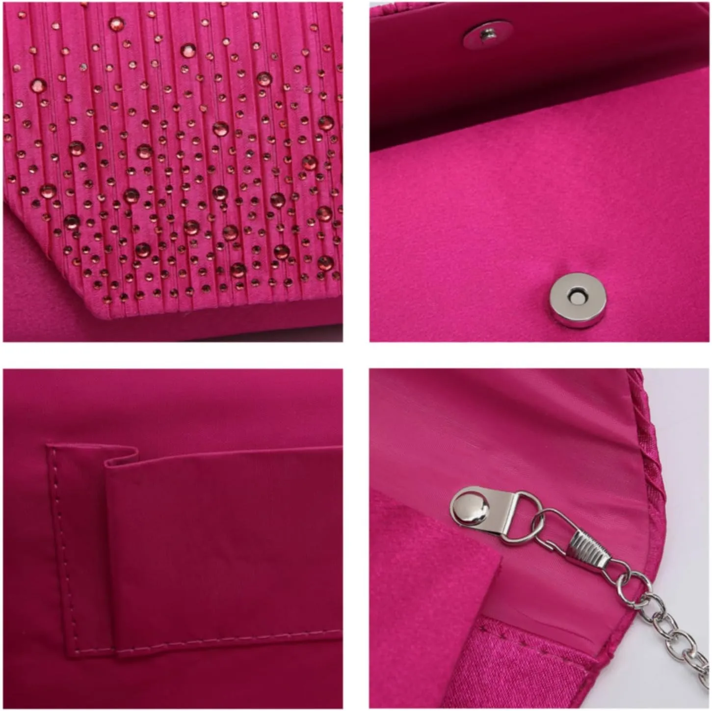 Dasein Women Evening Bags Wedding Purses Handbags Party Clutches Cocktail Prom Formal Clutch with Glitter Rhinestones