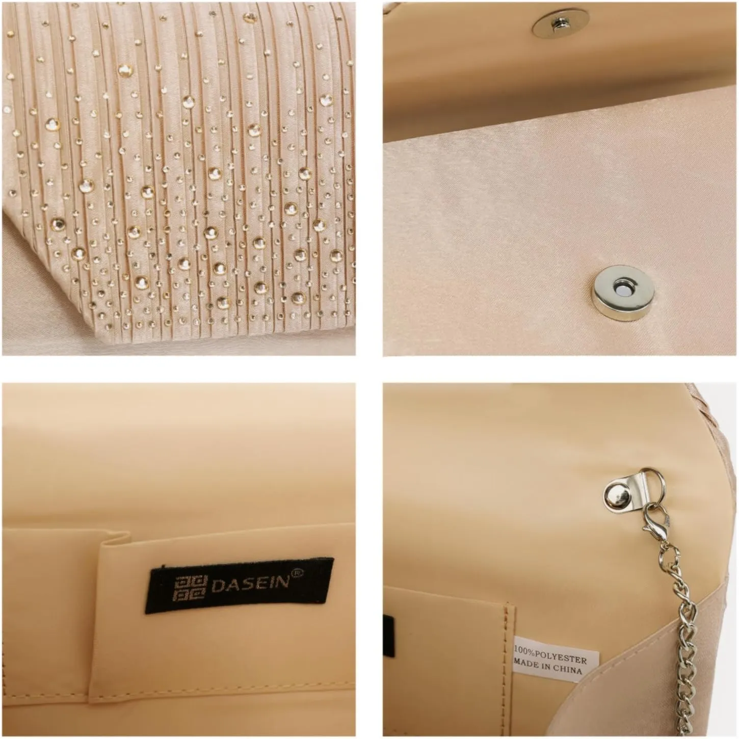 Dasein Women Evening Bags Wedding Purses Handbags Party Clutches Cocktail Prom Formal Clutch with Glitter Rhinestones
