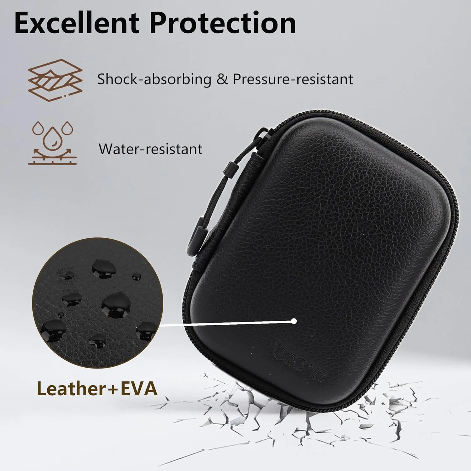 Digital Camera Case for CAMKORY, KODAK PIXPRO FZ45/FZ55, Canon IXUS 285 HS, Lecran, Small Travel Compact Camera Holder with Mesh Pocket for Accessories SD Card (Black)