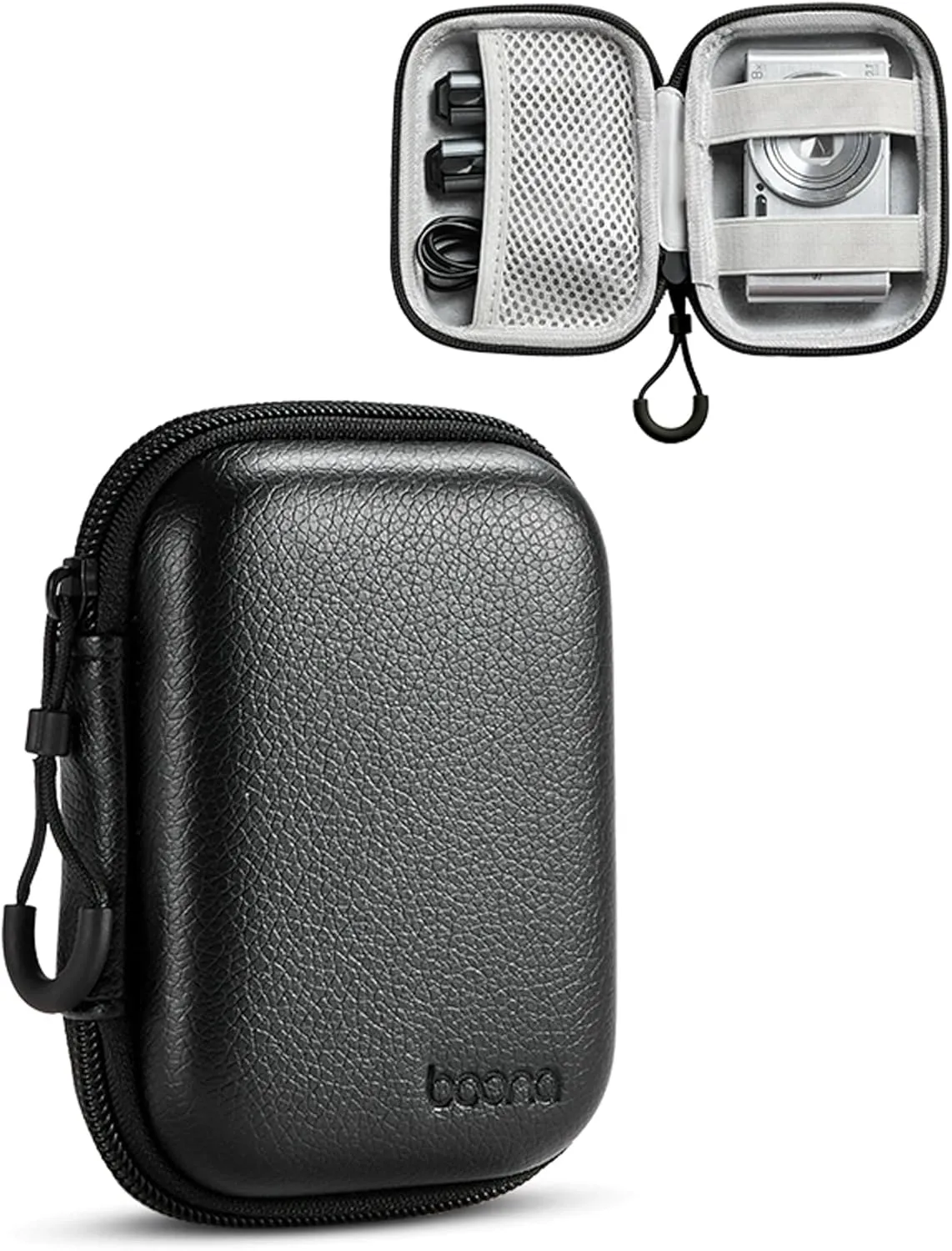Digital Camera Case for CAMKORY, KODAK PIXPRO FZ45/FZ55, Canon IXUS 285 HS, Lecran, Small Travel Compact Camera Holder with Mesh Pocket for Accessories SD Card (Black)