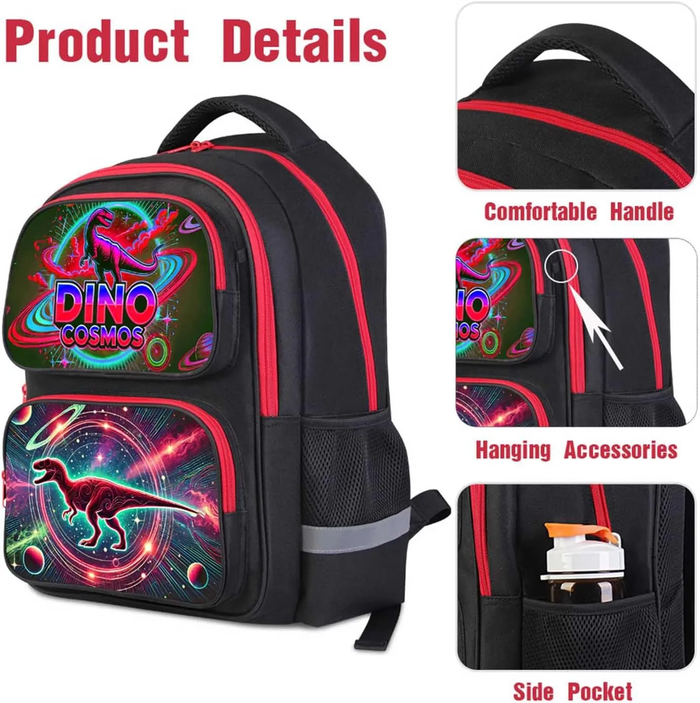Dinosaur Kids Backpack for Boys and Girls, Lightweight 17" Children School Backpack with Animal Theme, Student Bookbag Suitable for Elementary and Middle School Aged 618