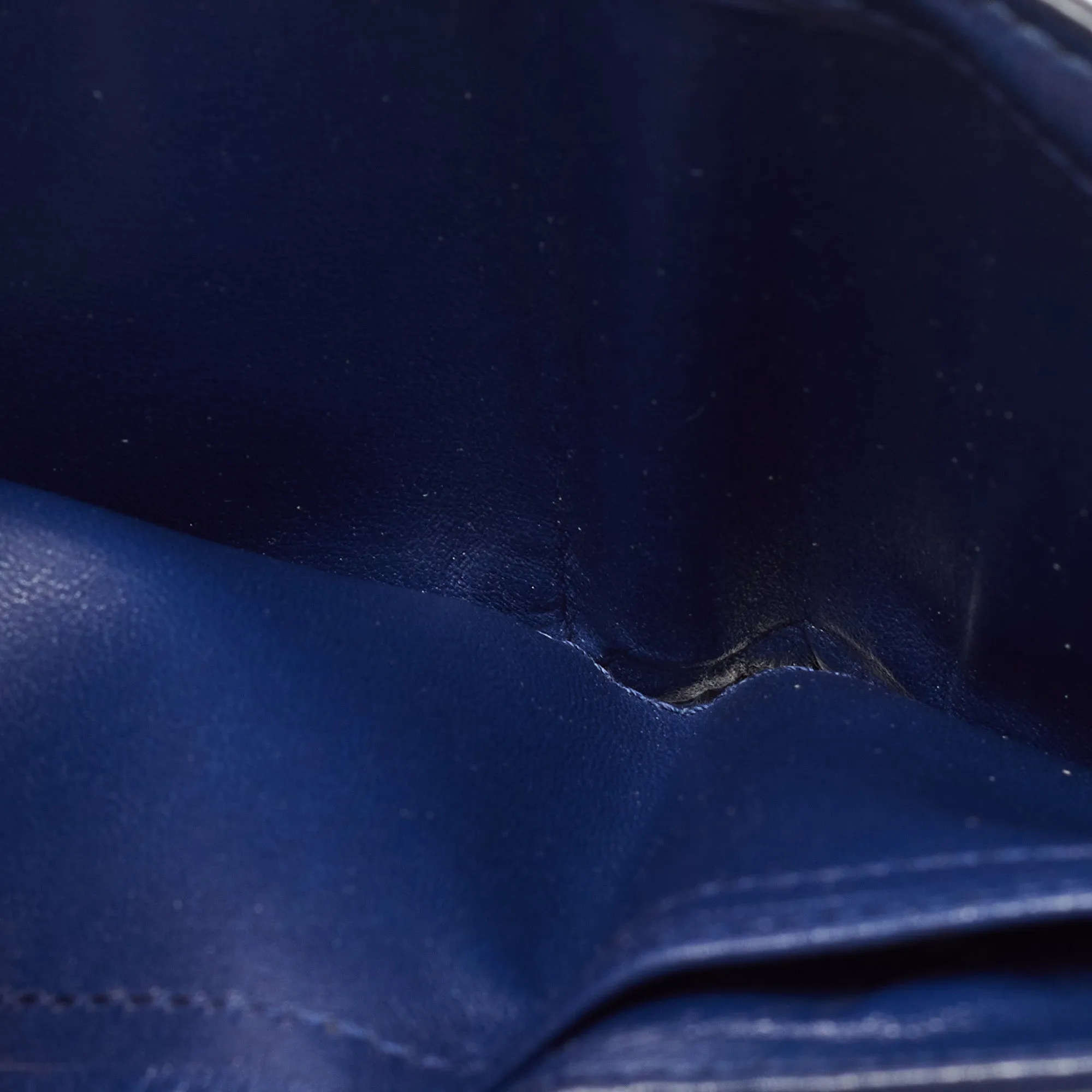 DIOR Navy Blue Watersnake Leather Metal Edge Bifold Wallet