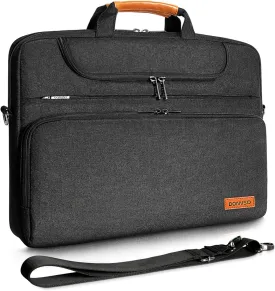 DOMISO 15.6 Inch Multi-Functional Laptop Sleeve Business Briefcase Waterproof Messenger Shoulder Bag for 15"-15.6" Laptops/Apple/IdeaPad/Acer Aspire/HP ENVY 15 / Dell XPS 15, Black