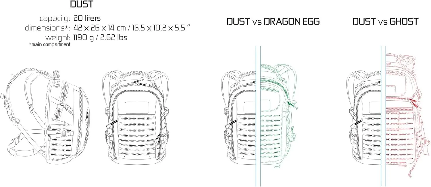 Dust Tactical Backpack 20 Liter Capacity