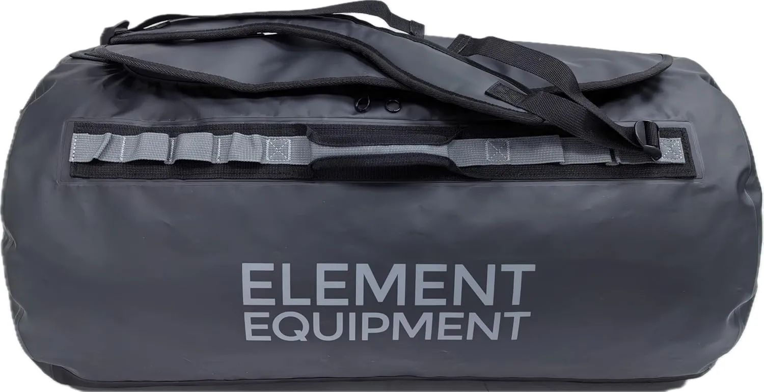 Element Equipment Trailhead 2.0 Waterproof Duffel Bag Shoulder Straps Black/Grey Large