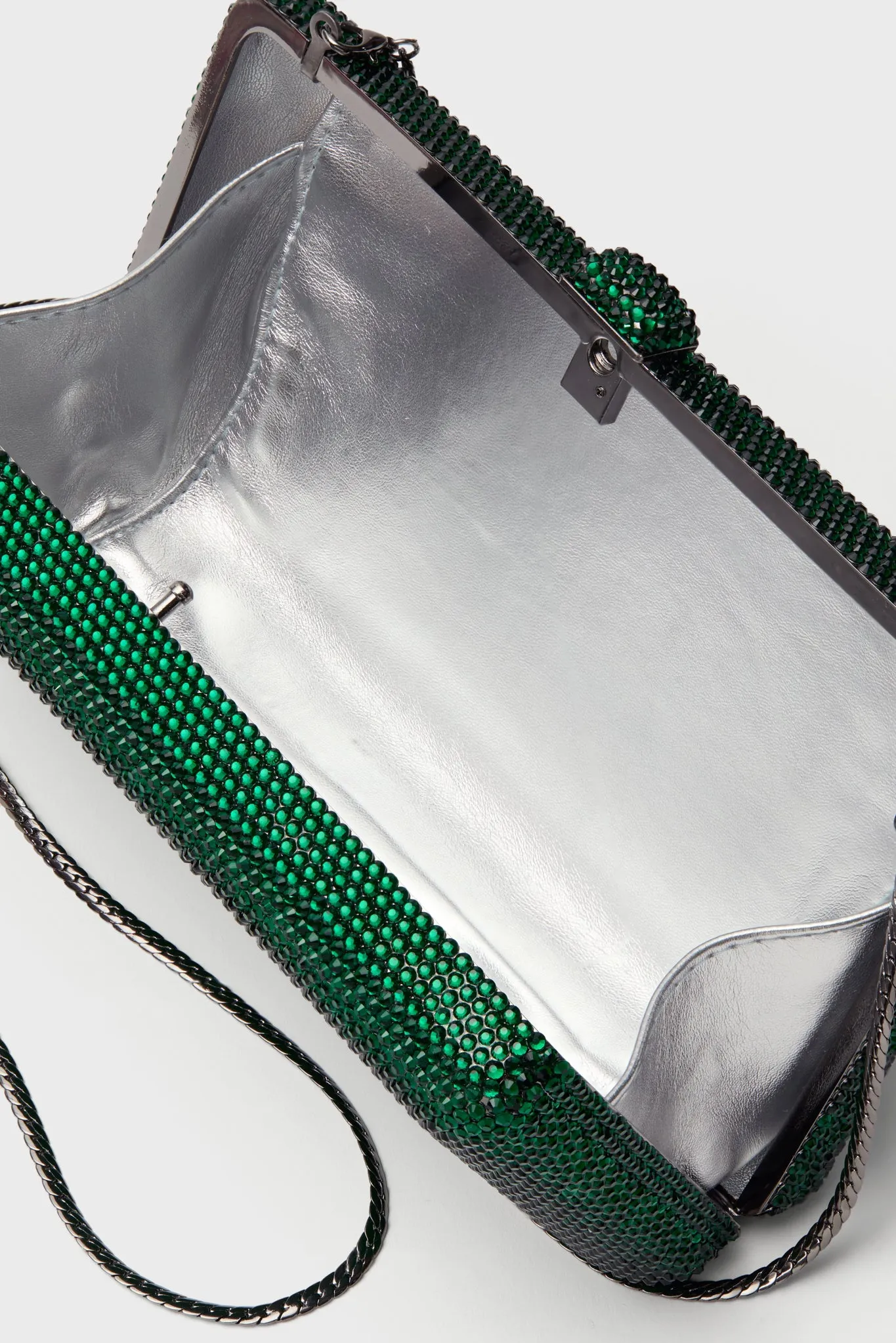 Emerald Green Embellished Crystal Clutch