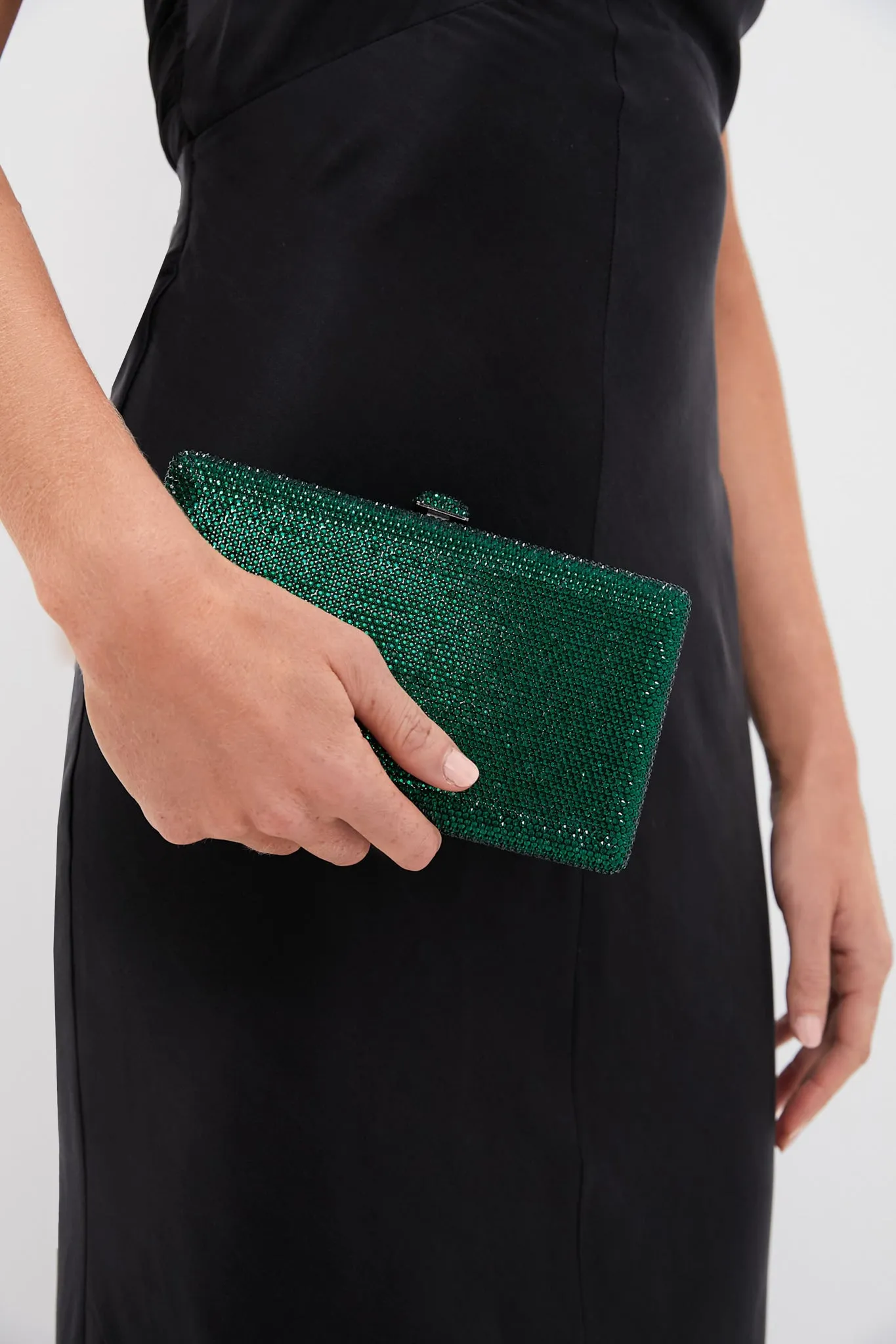 Emerald Green Embellished Crystal Clutch