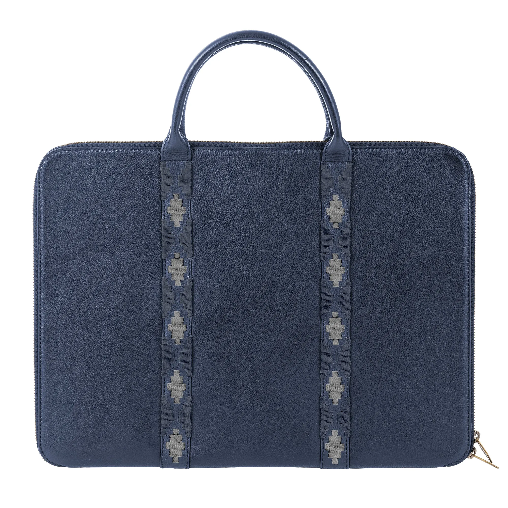 'Empresario' Briefcase - Navy Leather