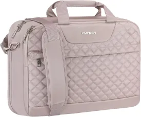 EMPSIGN 17.3 Inch Laptop Bag, Large Capacity Expandable Briefcase for Women & Men Business Office, Water-Repellent Laptop Case Travel Computer Bag with RFID Pockets, Dusty Pink