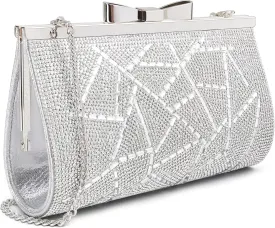 Evening Clutch Bag Cocktail Prom Sparkly Rhinestone Crystal Bride and Bridesmaid Wedding Party Formal Purses for Women