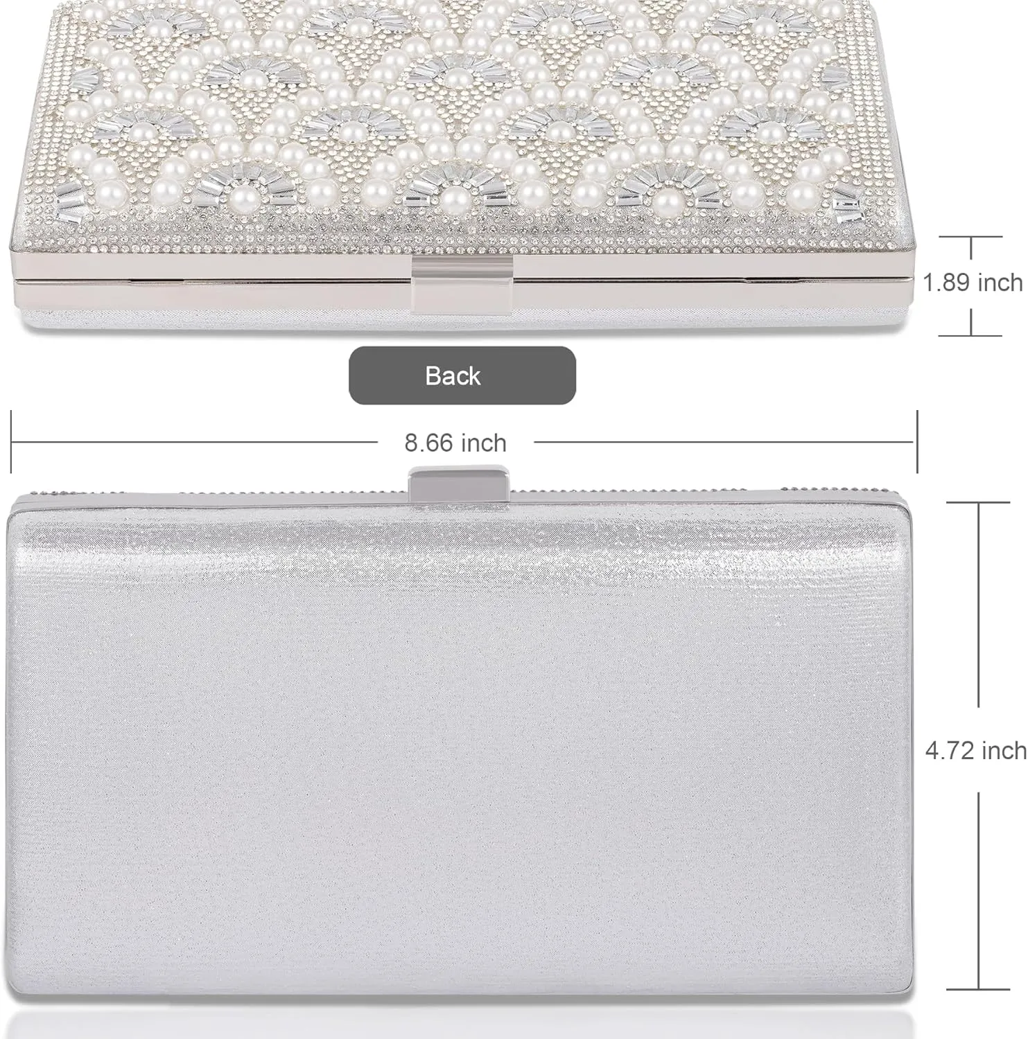 Evening Clutch Pearl Purse for Women, Party Clutches Bag Wedding Formal Handbags