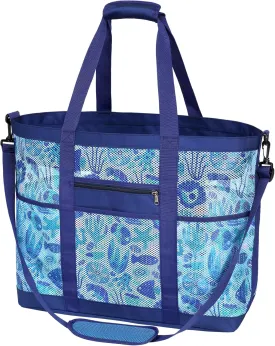 F-color Mesh Beach Bag Family - Beach Tote Bag Cruise Vacation Essentials, XL
