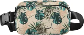 Fanny Pack Belt Bag for Women Tropical Palm Leaves Pattern Fashion Crossbody Bag Waist Pack Sling Backpack with Adjustable Strap