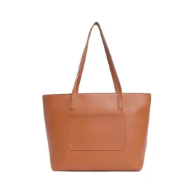 Fastrack Classic Laptop Tote Bag for Women | Stylish Everyday Bag for Ladies, Women, Girls | Casual College Bag Made of High-Quality Faux Leather (Tan)