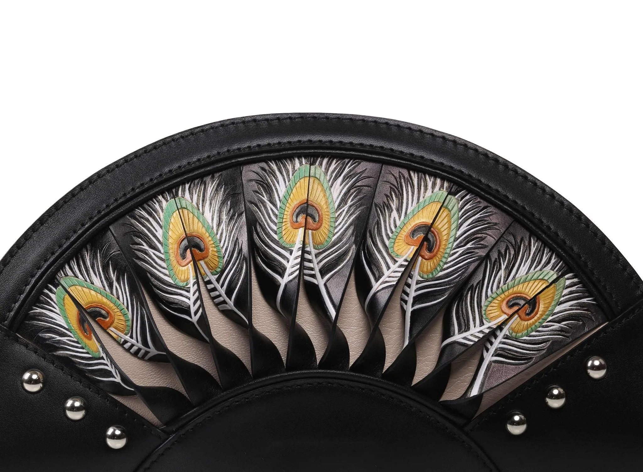 Feather Black Crossbody Clutch