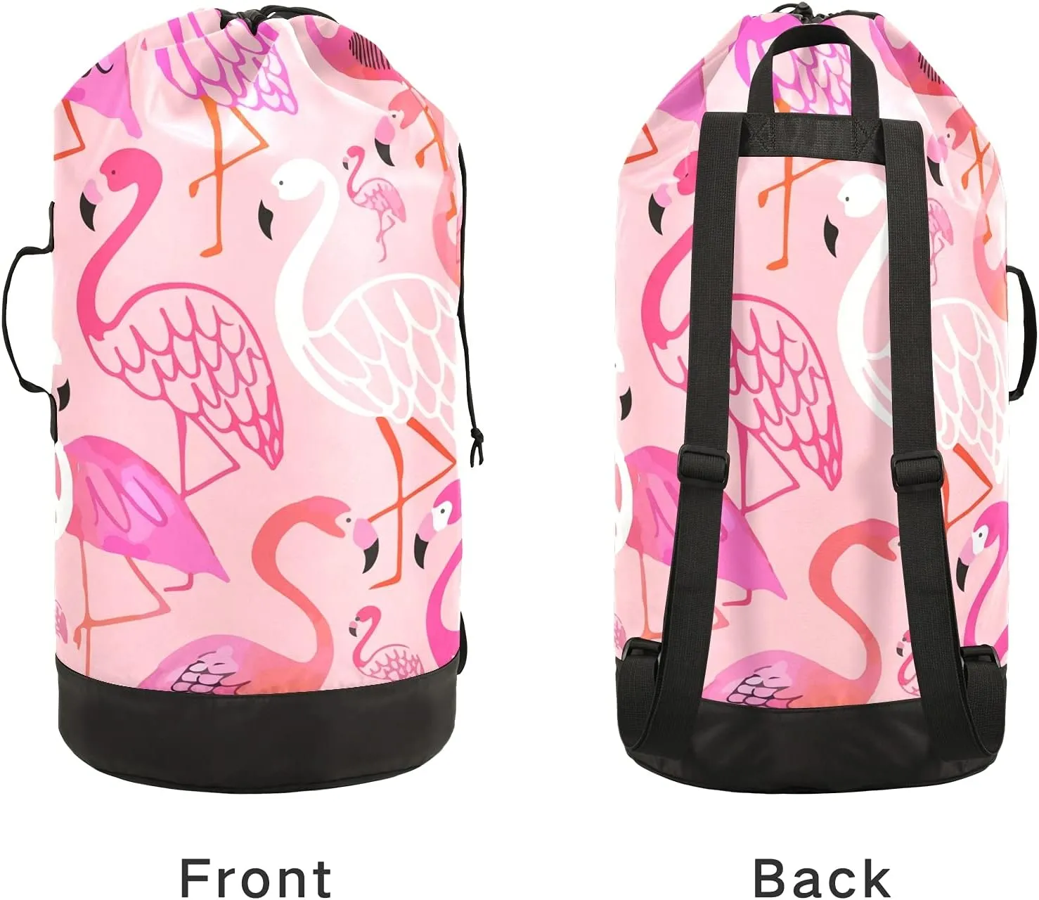 Flamingo Laundry Bag Large Heavy Duty Laundry Backpack with Adjustable Shoulder Straps Laundry backpack for Traveling Dirty Clothes Organizer for College Students Waterproof