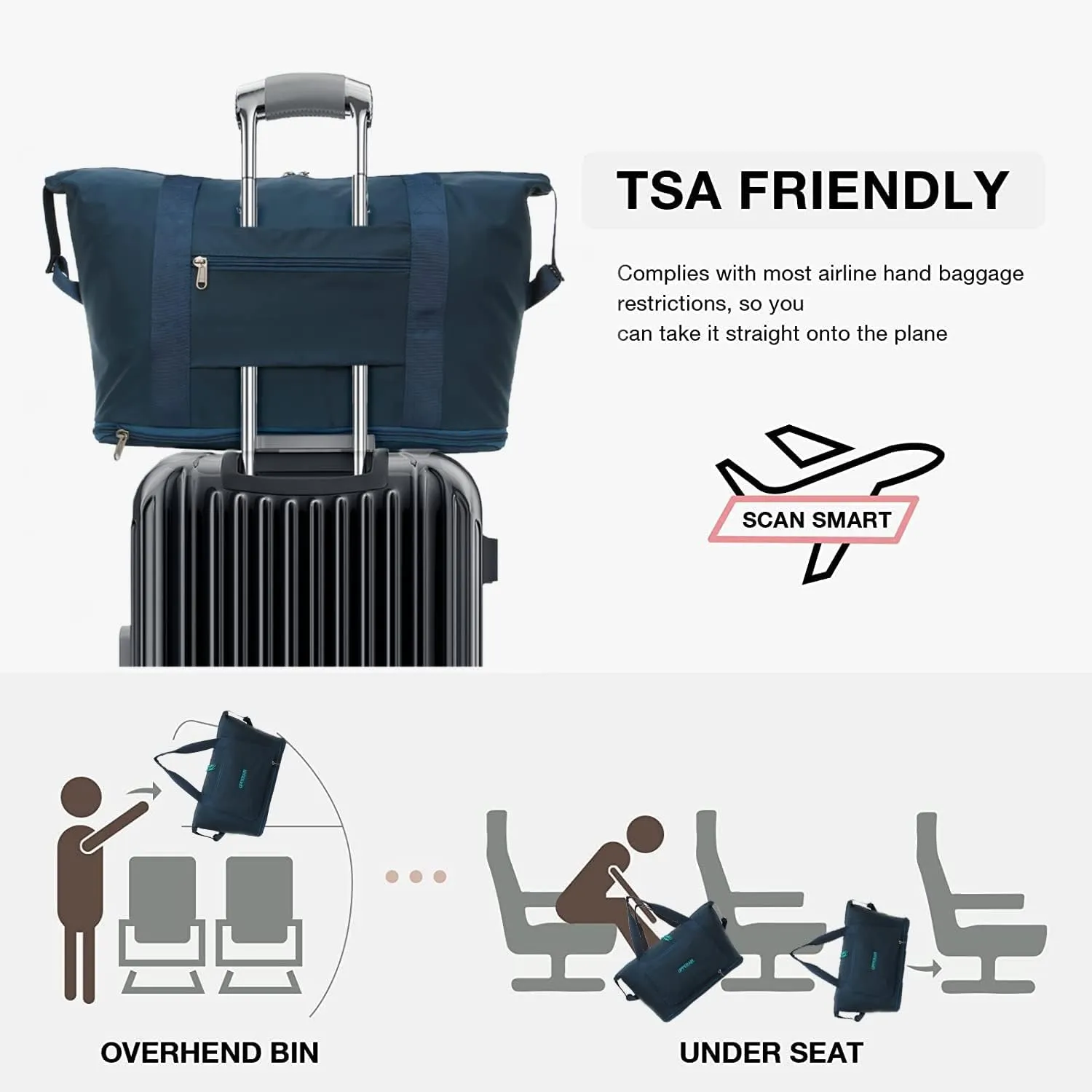 Foldable Travel Duffel Bag Expandable collapsible Luggage Large Capacity Lightweight Oxford Fabric Waterproof Men and Women