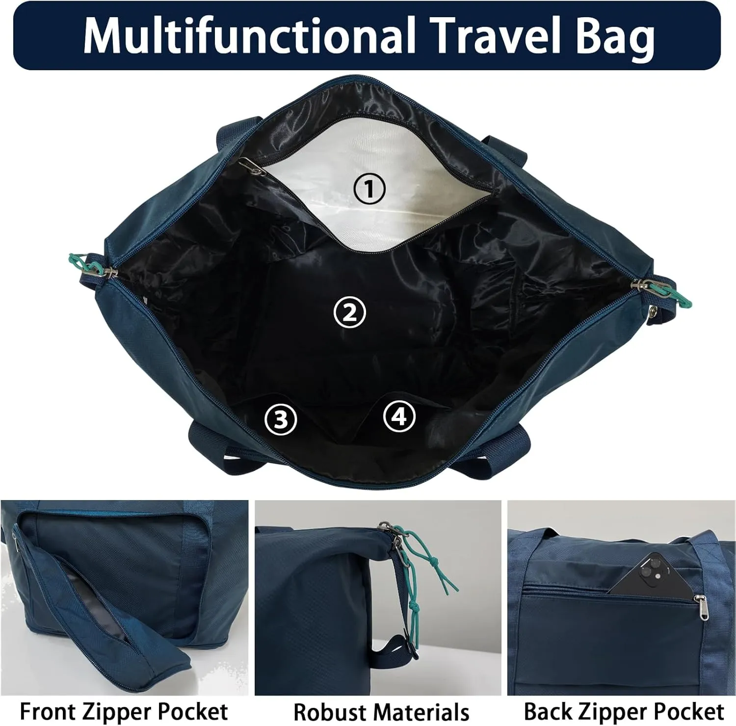 Foldable Travel Duffel Bag Expandable collapsible Luggage Large Capacity Lightweight Oxford Fabric Waterproof Men and Women