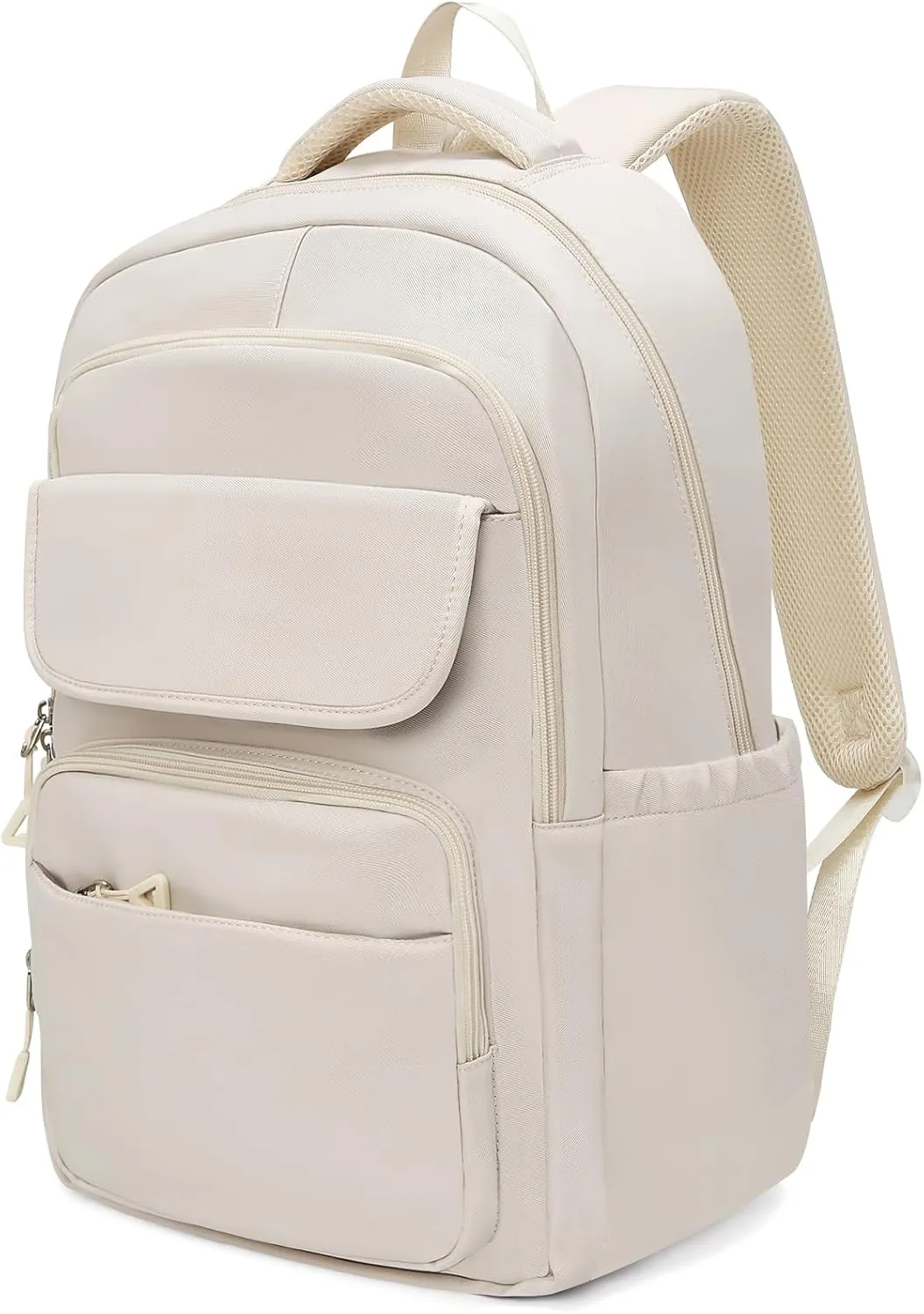 FOXLOVER Travel Laptop Backpack, Anti-Theft Slim Business Backpack, School College Bag for Men & Women, Fits 15.6 Inch Laptop (White)