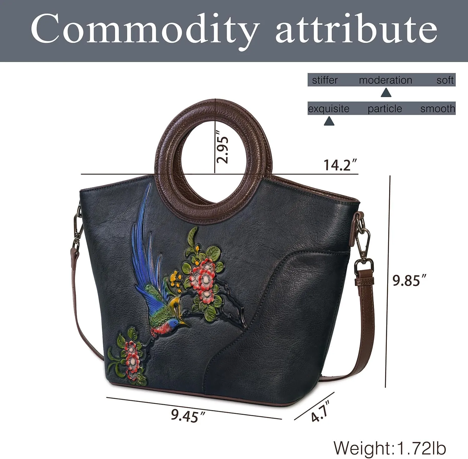 Genuine Leather Satchel for Women Top Handle Bags Handmade Purse Vintage Embossed Leather Crossbody Handbags Hobo Bag