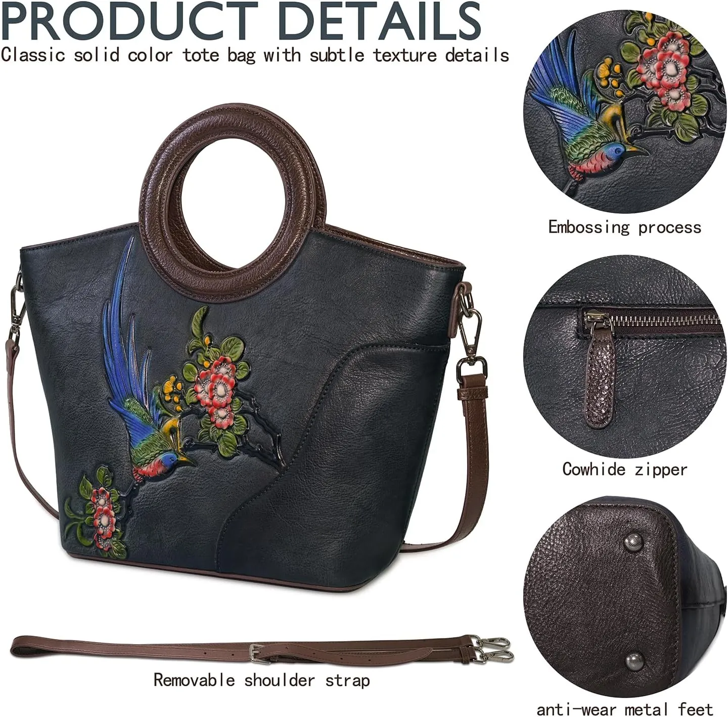 Genuine Leather Satchel for Women Top Handle Bags Handmade Purse Vintage Embossed Leather Crossbody Handbags Hobo Bag
