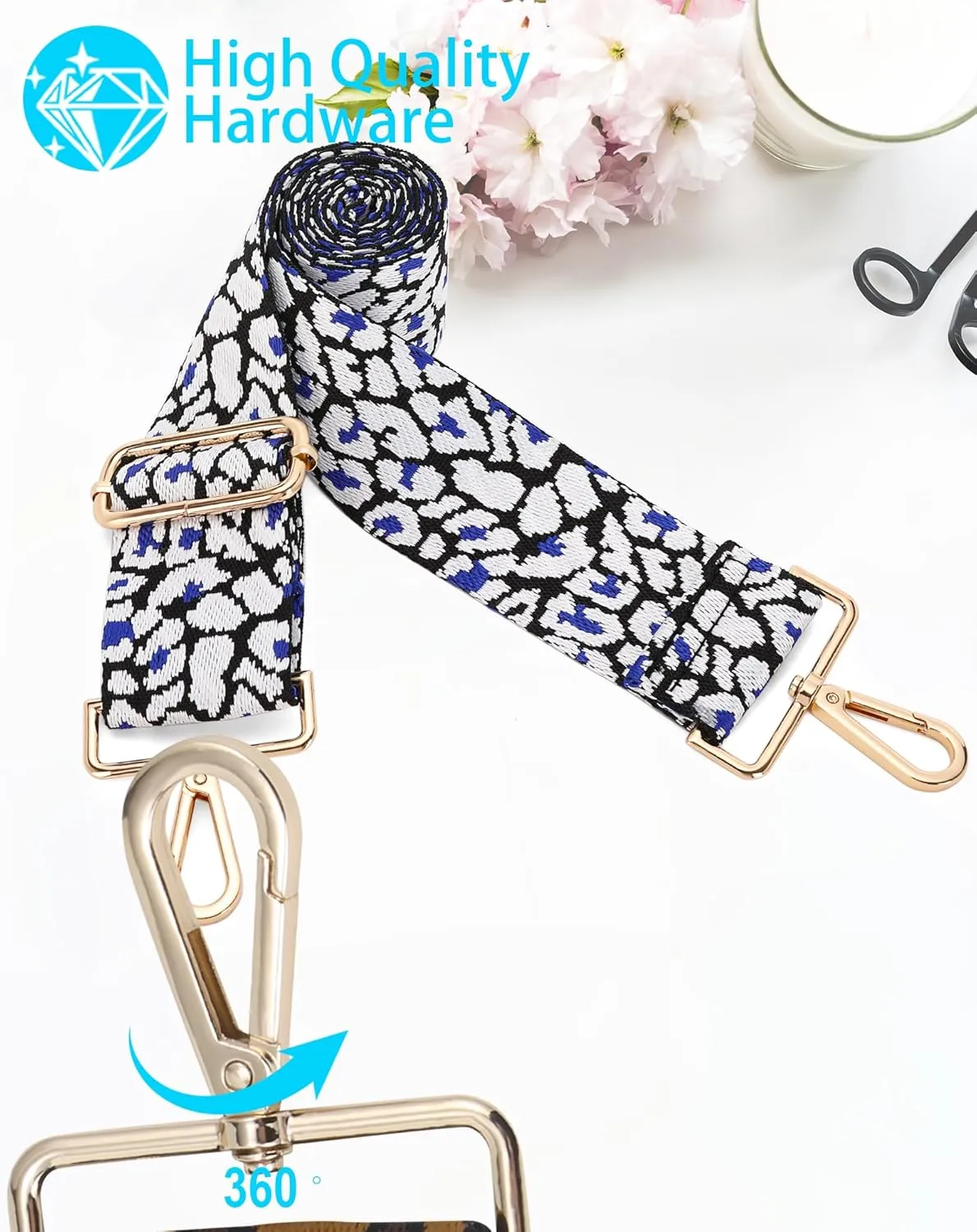 GINJKGO Purse Straps Replacement Crossbody - Adjustable Bag Strap for Purses, Wide Shoulder Strap for Women Guitar Purses
