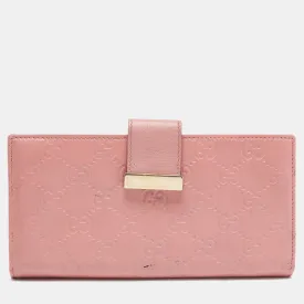 Gucci Guccissima Leather Metal Flap Continental Wallet