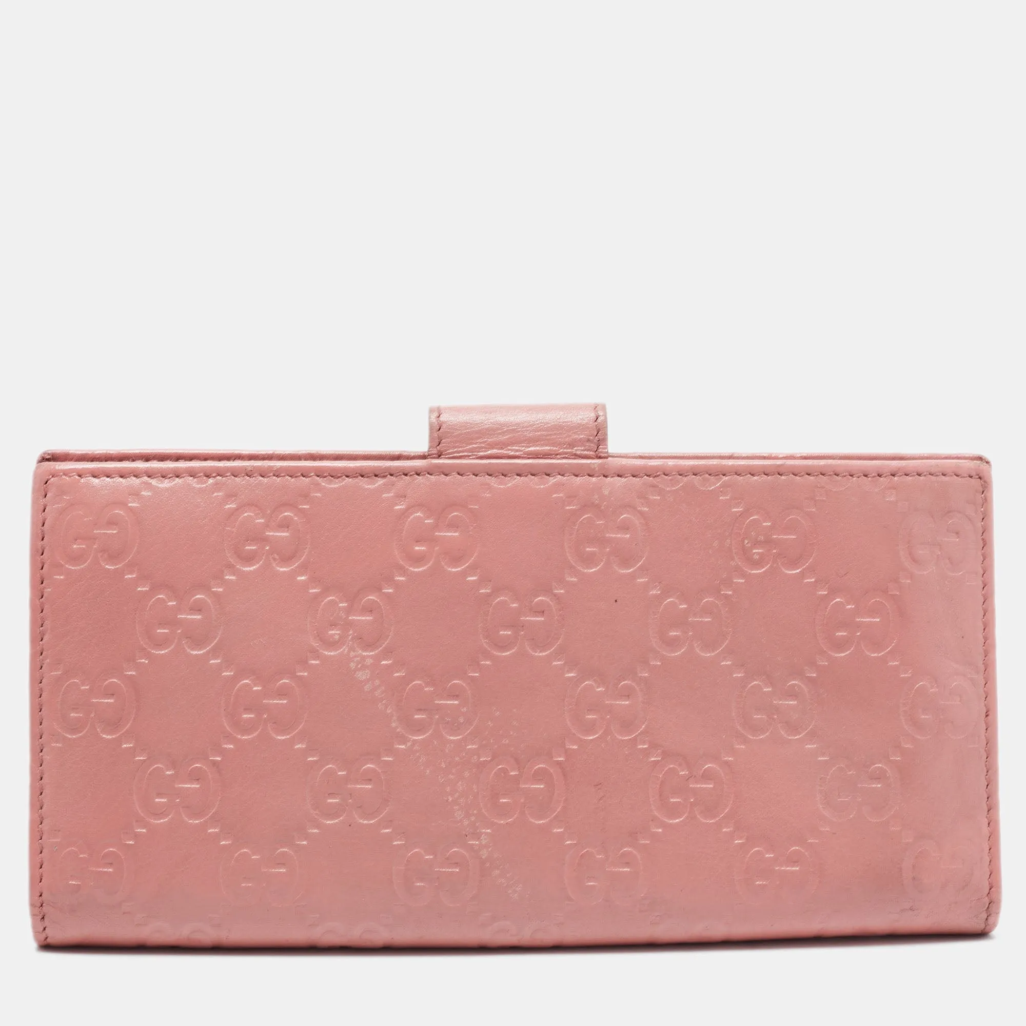 Gucci Guccissima Leather Metal Flap Continental Wallet