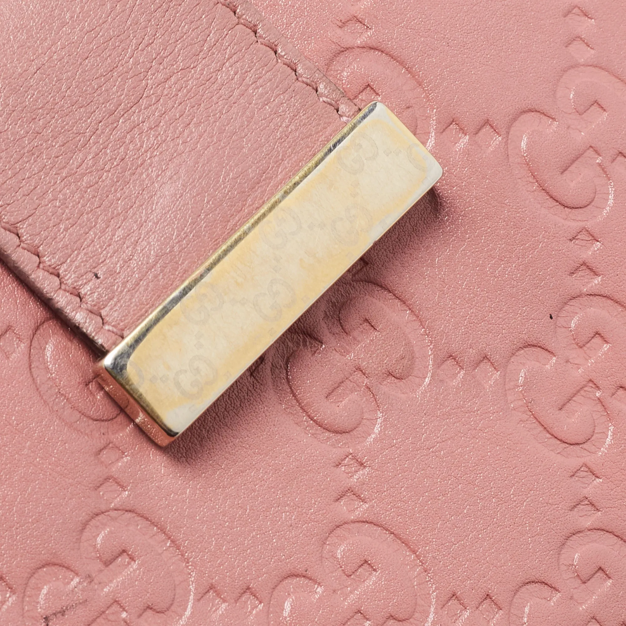 Gucci Guccissima Leather Metal Flap Continental Wallet