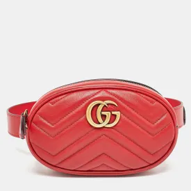 Gucci Matelass&eacute; Leather Mini Gg Marmont Belt Bag