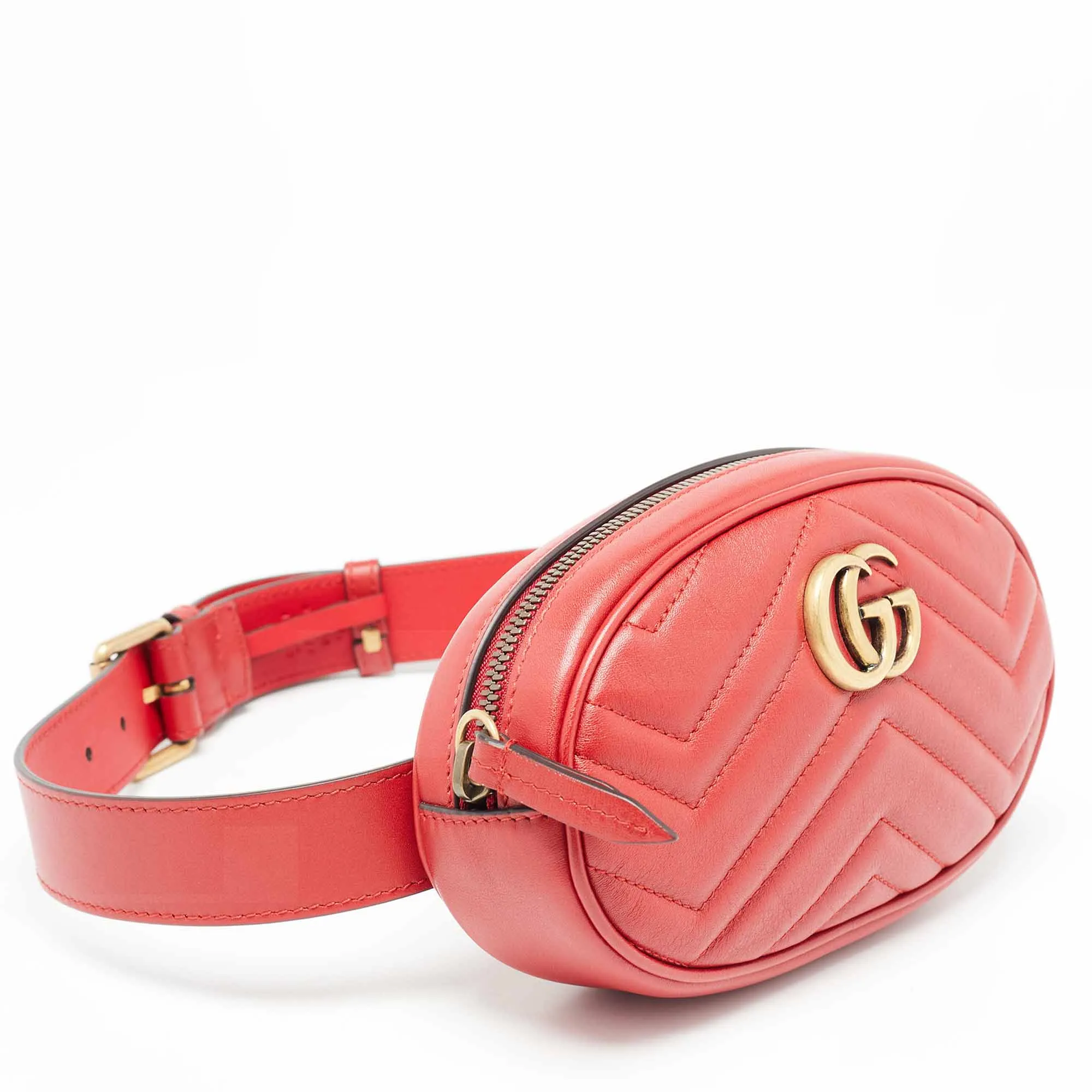 Gucci Matelass&eacute; Leather Mini Gg Marmont Belt Bag