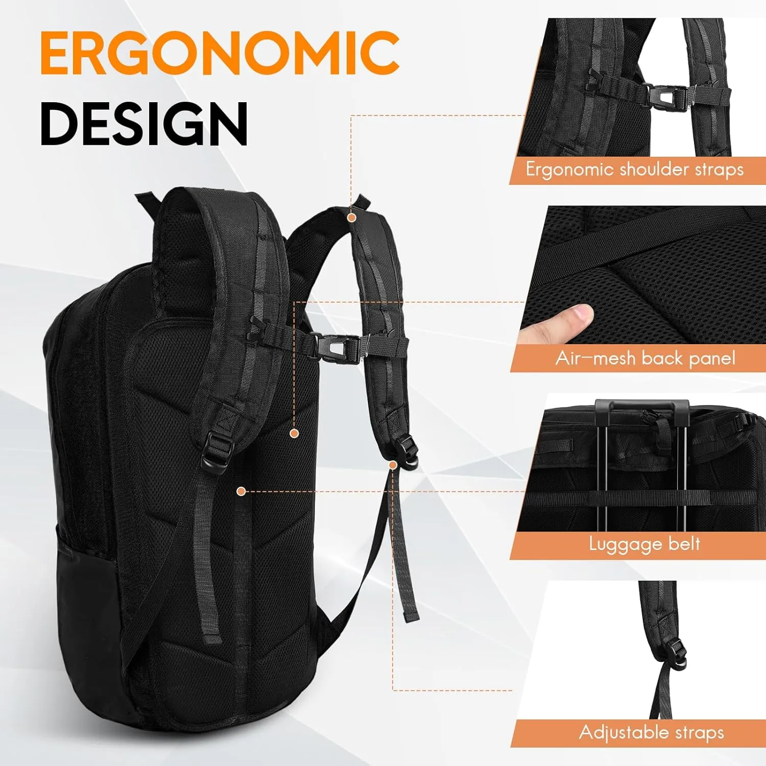 Haimont Small Travel Backpack Hiking Outdoor Everyday Daypack with 3 Compartments Men Women Water Resistant Bag, Casual