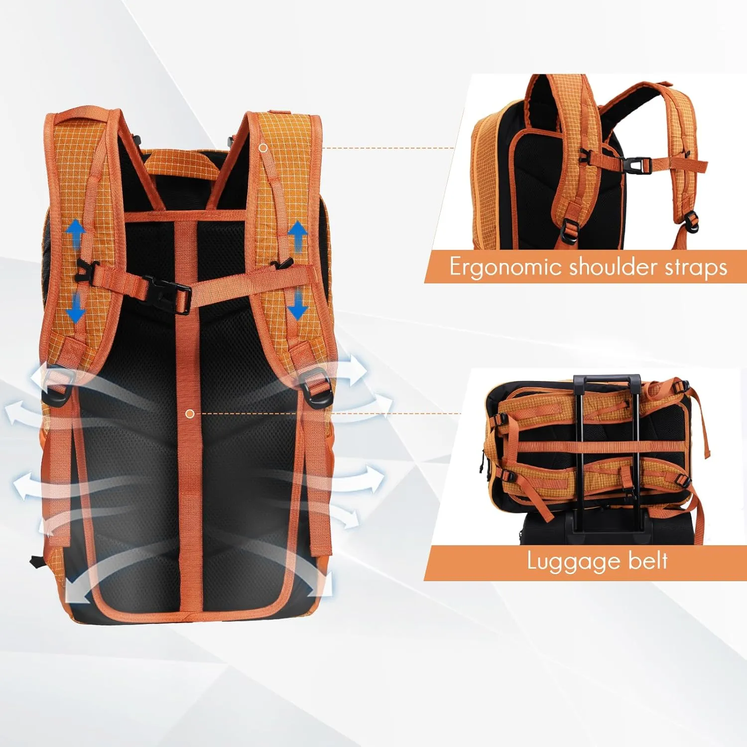 Haimont Small Travel Backpack Hiking Outdoor Everyday Daypack with 3 Compartments Men Women Water Resistant Bag, Casual