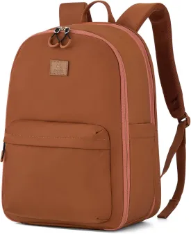 Hanke 18 Inch Expandable Travel Backpack for Women, Personal Item Backpack Work Backpack Woman Men Casual Daypack Backpacks Carry On Bag Backpacks for Airline Approved(Caramel)