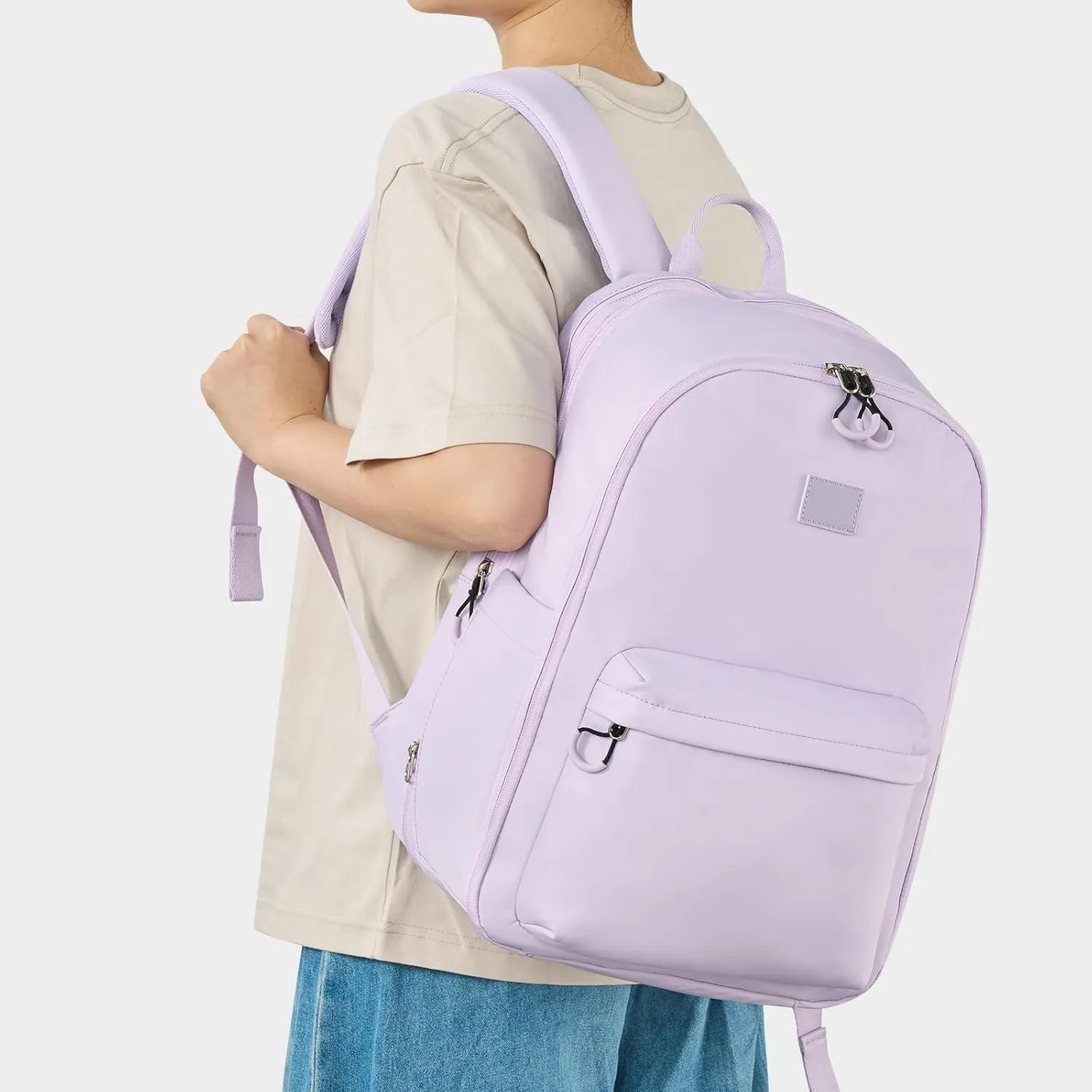 Hanke 18 Inch Expandable Travel Backpack for Women, Personal Item Backpack Work Backpack Woman Men Casual Daypack Backpacks Carry On Bag Backpacks for Airline Approved(Taro Purple)