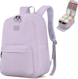 Hanke 18 Inch Expandable Travel Backpack for Women, Personal Item Backpack Work Backpack Woman Men Casual Daypack Backpacks Carry On Bag Backpacks for Airline Approved(Taro Purple)