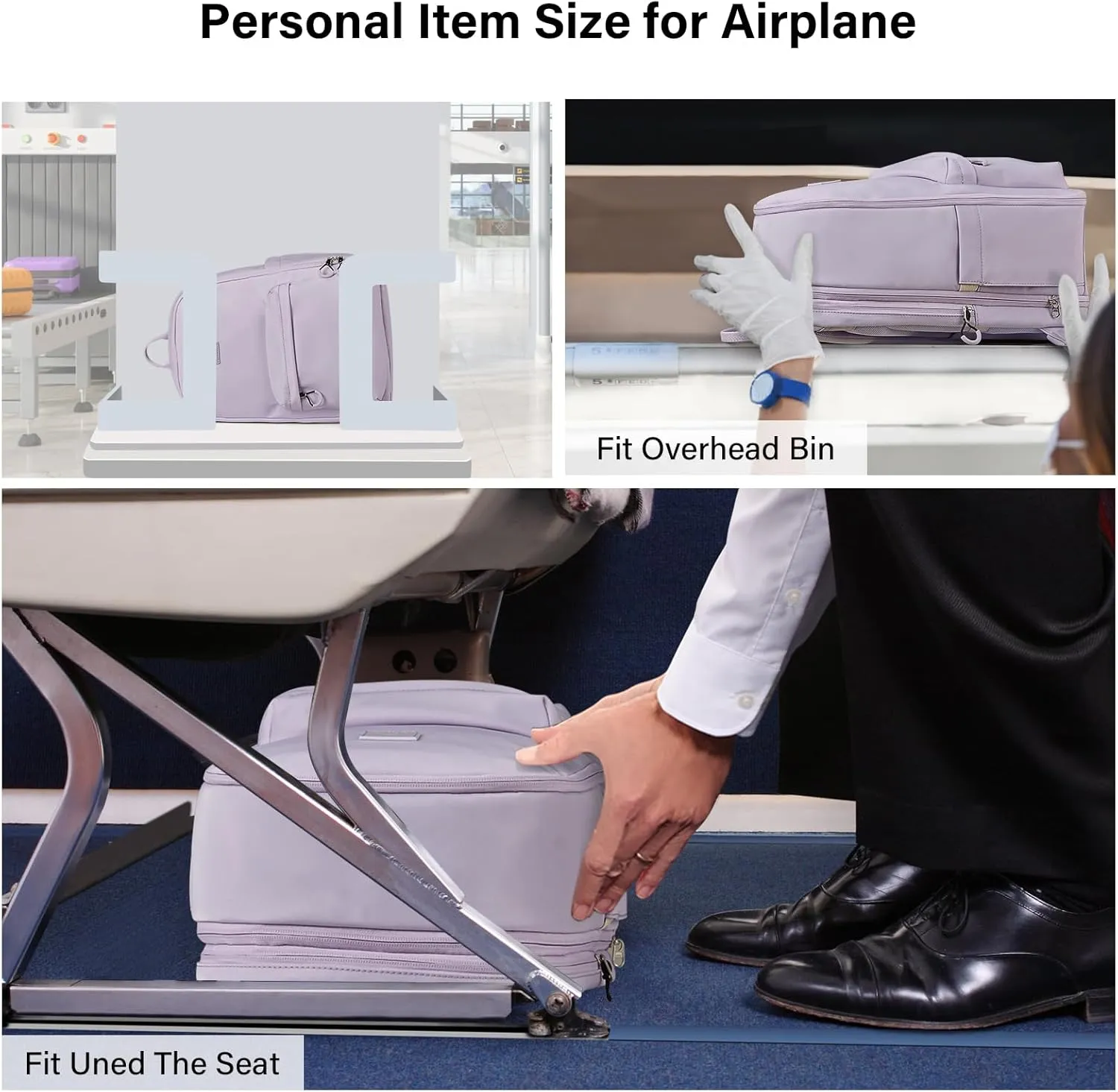 Hanke 18 Inch Expandable Travel Backpack for Women, Personal Item Backpack Work Backpack Woman Men Casual Daypack Backpacks Carry On Bag Backpacks for Airline Approved(Taro Purple)
