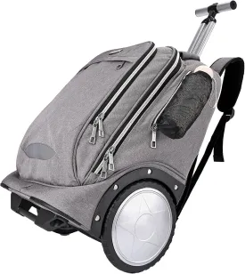 Hivexagon 18 Inch Rolling Backpack with Wheels for Business and Travel Commuter (Grey)