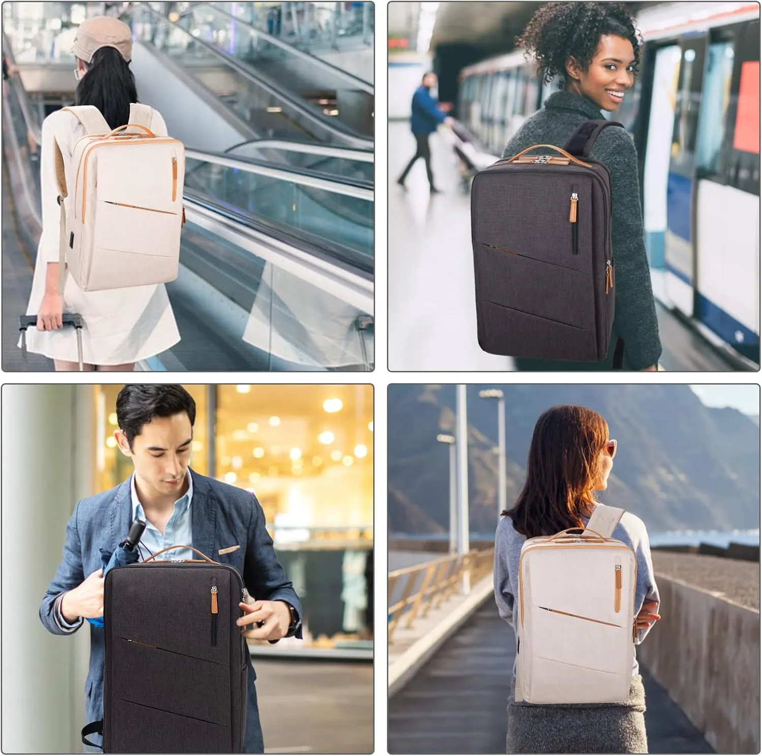 Hp hope Laptop Backpack for Women, 15.6 Inch Work Backpack with USB Port, Water Resistant Backpack for Travel, College, Commuter, Business