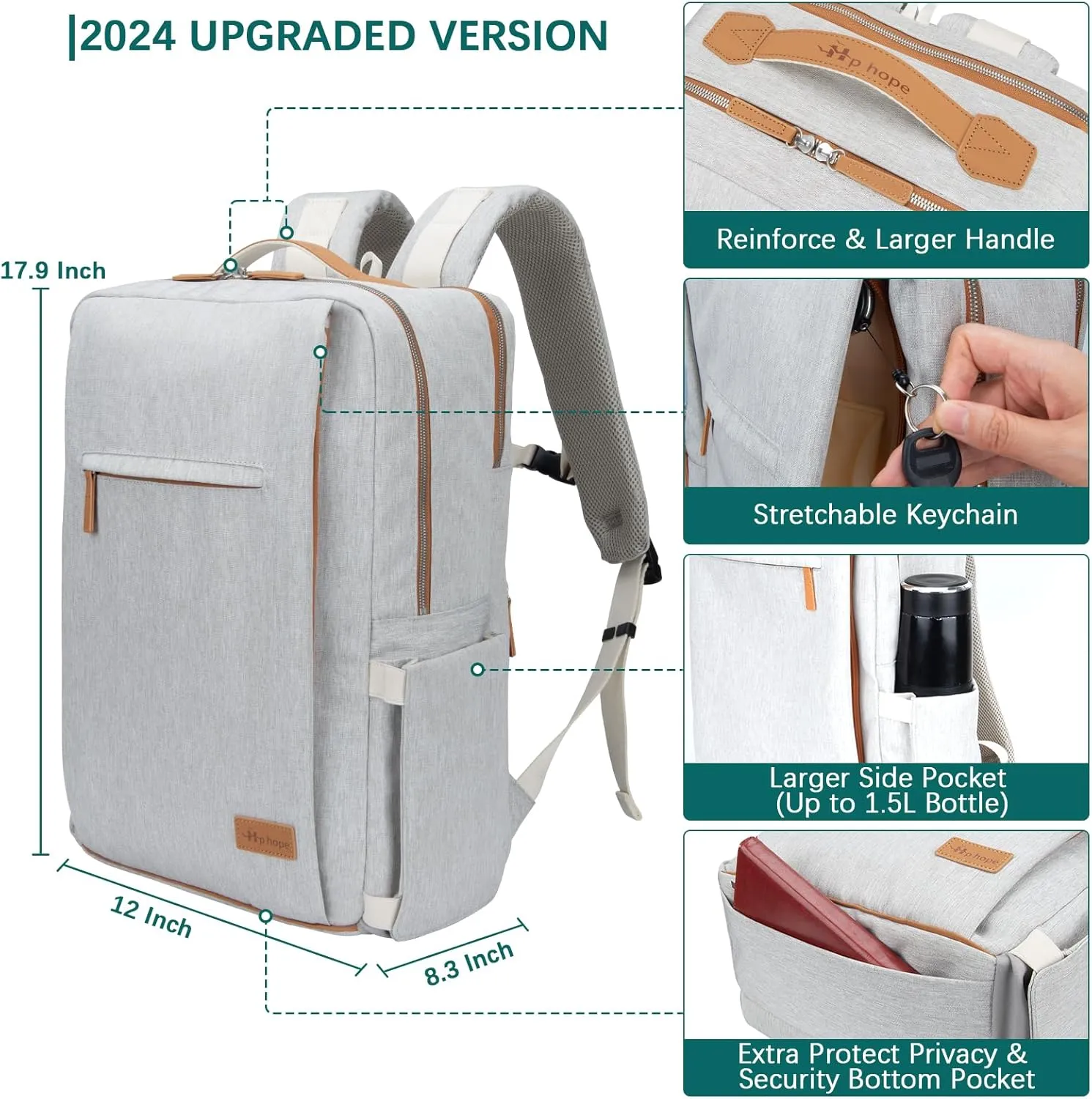 Hp hope Laptop Backpack for Women, Business Backpack for Men with USB Charging Port, Backpack for Work Commuter