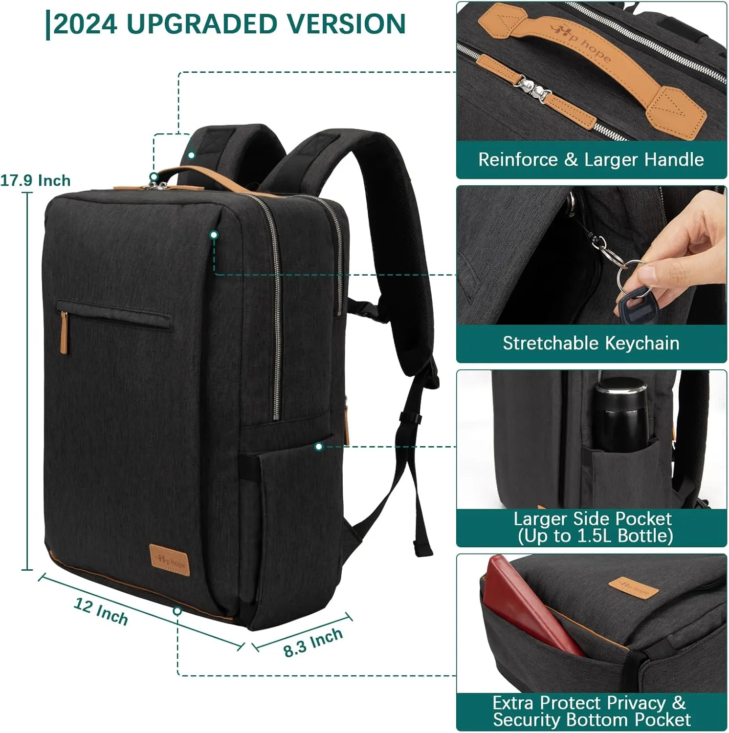 Hp hope Laptop Backpack for Women, Business Backpack for Men with USB Charging Port, Backpack for Work Commuter