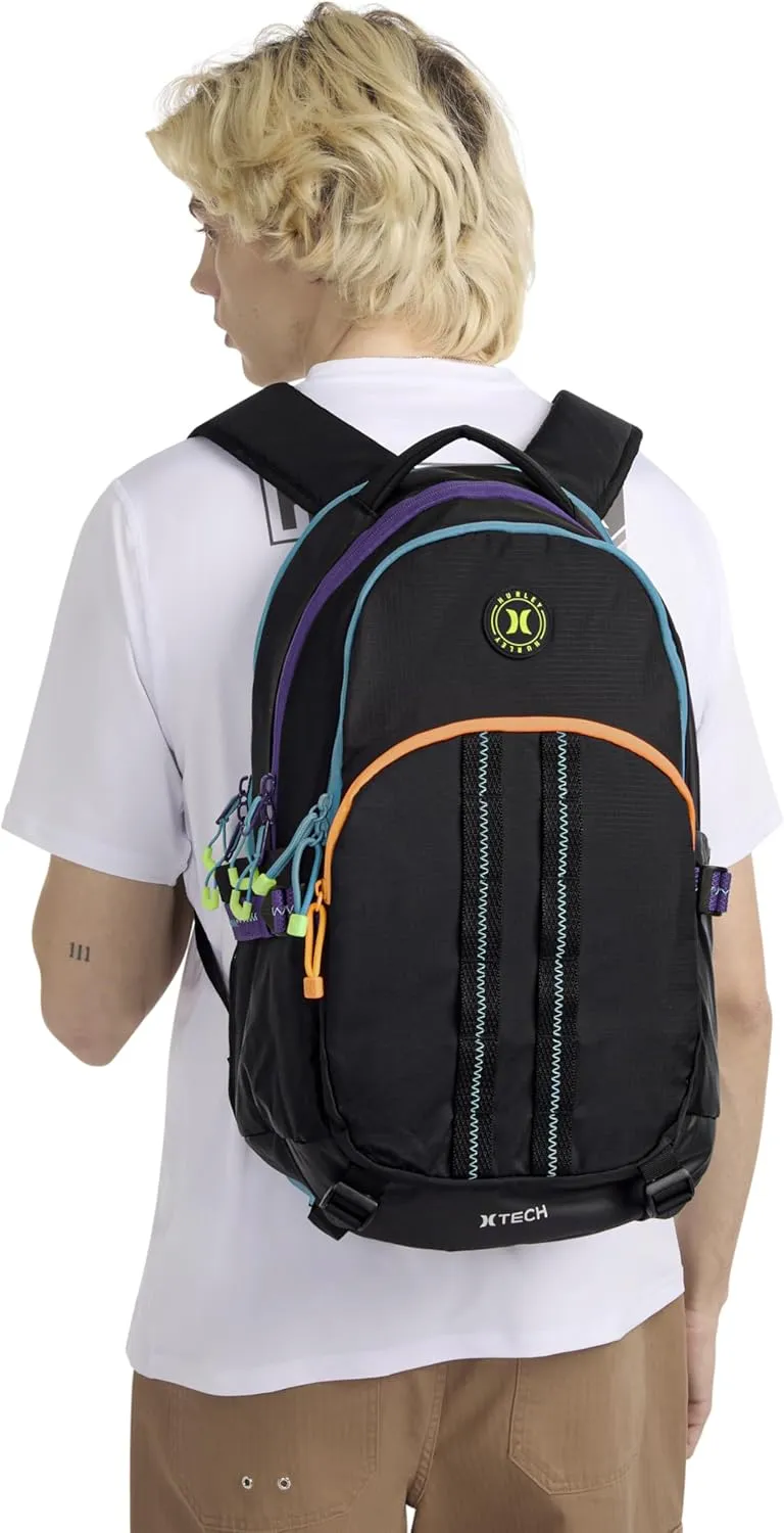 Hurley Men's Commuter Travel Backpack, Black/Multi, One Size
