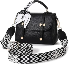 I IHAYNER Crossbody Bags for Women Soft Leather Purses Top Handle Handbags for Travel Designer Shoulder Bags with Wide Strap