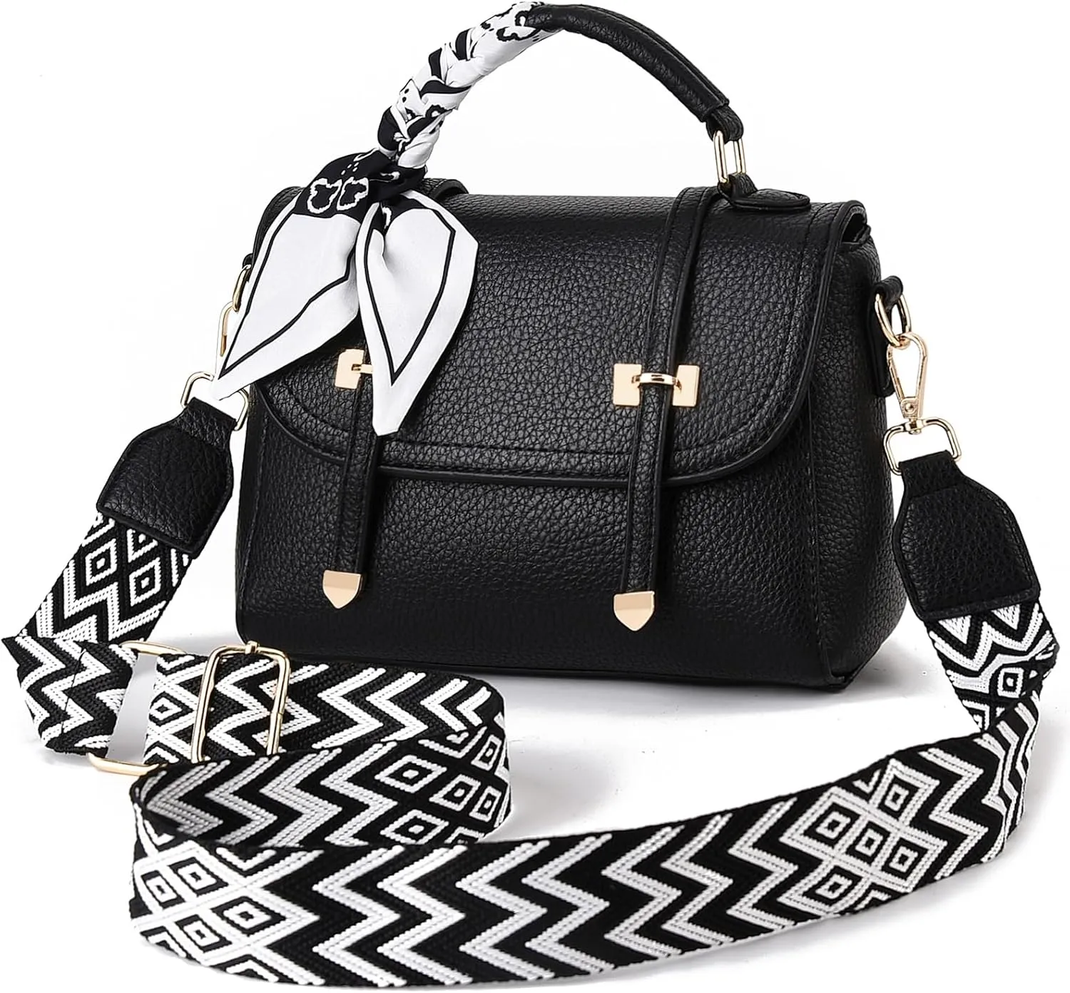 I IHAYNER Crossbody Bags for Women Soft Leather Purses Top Handle Handbags for Travel Designer Shoulder Bags with Wide Strap