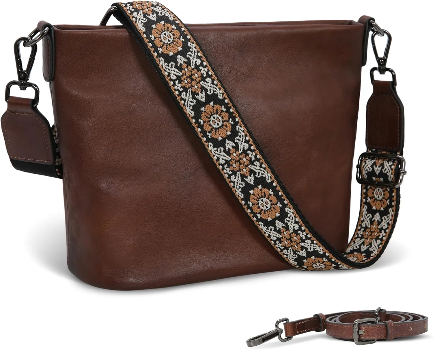 Iswee Genuine Leather Purses for Women Vintage Crossbody Bag Womens Shoulder Handbags Designer Hobo Purse